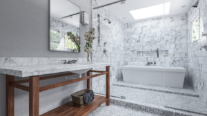 Salle de bain avec carrelage en marbre