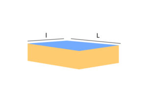 Surface piscine rectangulaire